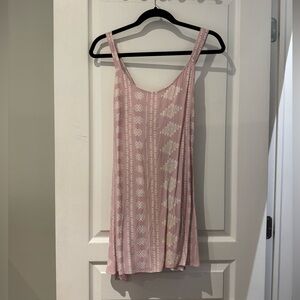 Pink Patterned Flowy Tank Dress